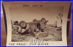 Vintage Nm Car Crash Four Killed Style Of Weegee Ks License Plate Old Photo
