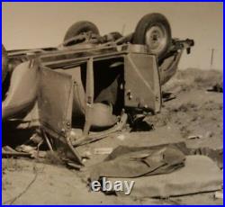 Vintage Nm Car Crash Four Killed Style Of Weegee Ks License Plate Old Photo
