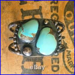 Vintage Number 8 Turquoise Silver Bracelet Cuff Old Pawn Style