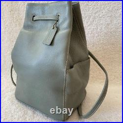 Vintage OLD COACH Leather Backpack Gray color Slate Style Rare item used women's
