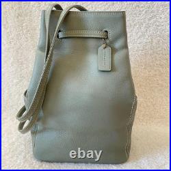 Vintage OLD COACH Leather Backpack Gray color Slate Style Rare item used women's