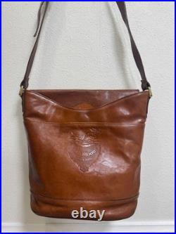Vintage OLD MOOD Brown Leather Shoulder Bag Bucket Style