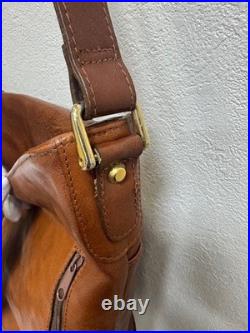 Vintage OLD MOOD Brown Leather Shoulder Bag Bucket Style