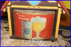 Vintage OLD STYLE BEER Cabin Look Bar Light Pub Sign Tavern Advertising Display