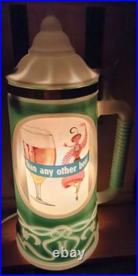 Vintage OLD STYLE BEER SIGN stein MOTION tavern WORKS GREAT lighted Repaired A+