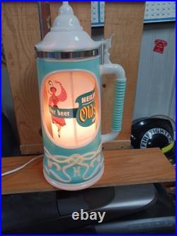 Vintage OLD STYLE BEER SIGN stein MOTION tavern WORKS GREAT lighted Repaired A+