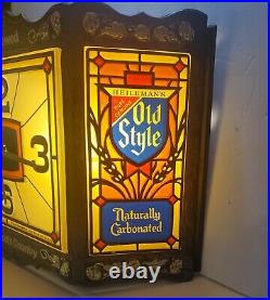 Vintage OLD STYLE Beer Lighted Clock Bar Advertising Sign TestedExcellent