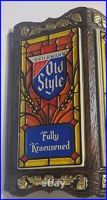 Vintage OLD STYLE Beer Lighted Clock Bar Advertising Sign TestedExcellent