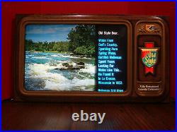 Vintage OLD STYLE Beer Motion Water Lighted Sign TV Simulator FAST S/H