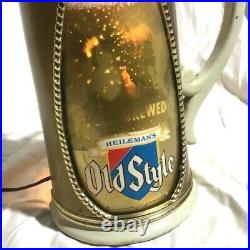 Vintage OLD STYLE MOTION BUBBLING Lighted Beer Mug Bar Advertising Sign