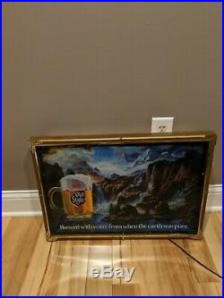 Vintage OLD STYLE WATERFALL BEER LIGHTED BEER SIGN MOTION MOTOR BAR MANCAVE