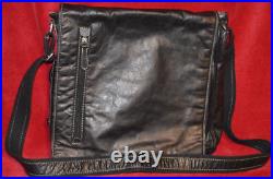 Vintage Old Angler Firenze Blackish Brown Leather Messenger Bag