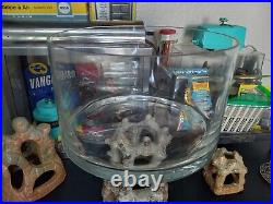 Vintage Old Antique Aquarium 8 1/2 x 5 1/2 Round Battery Case Style Fishbowl