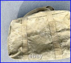 Vintage Old Canvas Wwii Aviator Style Duffle Bag Distressed