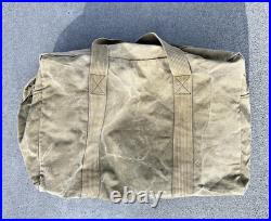 Vintage Old Canvas Wwii Aviator Style Duffle Bag Distressed