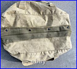 Vintage Old Canvas Wwii Aviator Style Duffle Bag Distressed