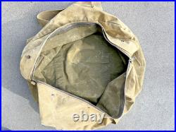 Vintage Old Canvas Wwii Aviator Style Duffle Bag Distressed