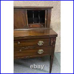 Vintage Old Colony Inlaid Mahogany Two Piece Traditional Style Tambour Desk