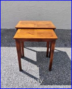 Vintage Old Colony Regency Style Wood Nesting Tables