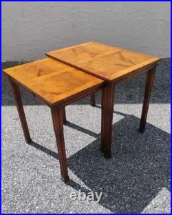 Vintage Old Colony Regency Style Wood Nesting Tables