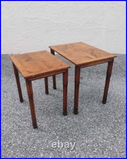 Vintage Old Colony Regency Style Wood Nesting Tables