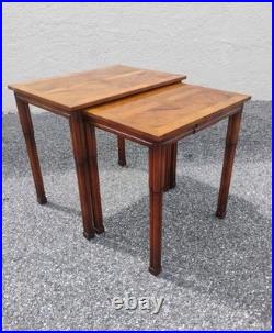 Vintage Old Colony Regency Style Wood Nesting Tables