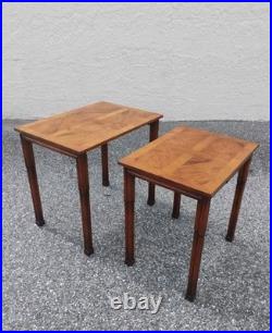 Vintage Old Colony Regency Style Wood Nesting Tables