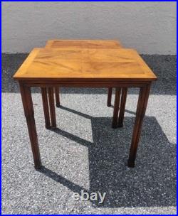 Vintage Old Colony Regency Style Wood Nesting Tables