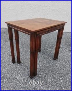 Vintage Old Colony Regency Style Wood Nesting Tables