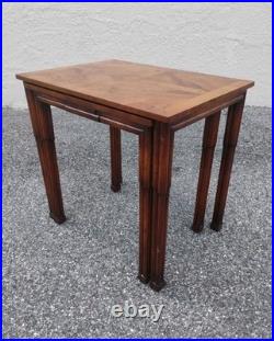 Vintage Old Colony Regency Style Wood Nesting Tables