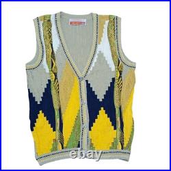 Vintage Old Country Coogi Style Cardigan Sweater V-Neck Sleeve less Cosby Biggie Vintage Old Country Coogi Style Cardigan Sweater V-Neck Sleeve less Cosby Biggie
