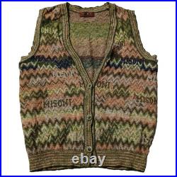 Vintage Old Country Coogi Style Cardigan Sweater V-Neck Sleeve less Cosby Biggie
