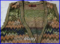 Vintage Old Country Coogi Style Cardigan Sweater V-Neck Sleeve less Cosby Biggie