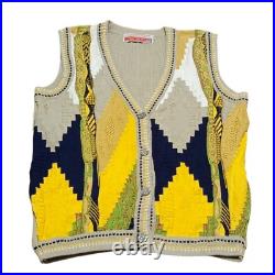 Vintage Old Country Coogi Style Cardigan Sweater V-Neck Sleeve less Cosby Biggie Vintage Old Country Coogi Style Cardigan Sweater V-Neck Sleeve less Cosby Biggie