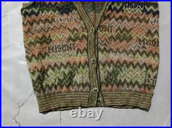 Vintage Old Country Coogi Style Cardigan Sweater V-Neck Sleeve less Cosby Biggie