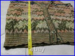 Vintage Old Country Coogi Style Cardigan Sweater V-Neck Sleeve less Cosby Biggie