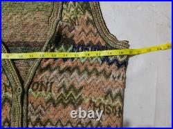 Vintage Old Country Coogi Style Cardigan Sweater V-Neck Sleeve less Cosby Biggie