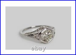 Vintage Old European Style Bezel Round Cut Moissanite Filigree Wedding Ring Her