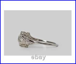 Vintage Old European Style Bezel Round Cut Moissanite Filigree Wedding Ring Her