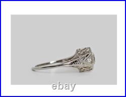 Vintage Old European Style Bezel Round Cut Moissanite Filigree Wedding Ring Her