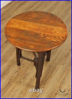 Vintage Old Hickory Adirondack Style Oak and Hickory Round Table