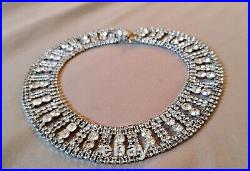 Vintage Old Hollywood Cleopatra style collar rhinestone necklace