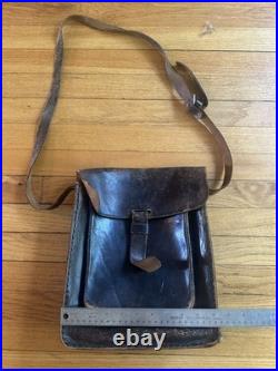 Vintage Old Leather Mailman Style Shoulder Strap Leather Bag Boho Hippie
