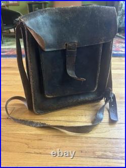Vintage Old Leather Mailman Style Shoulder Strap Leather Bag Boho Hippie