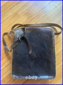 Vintage Old Leather Mailman Style Shoulder Strap Leather Bag Boho Hippie