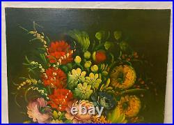 Vintage Old Master Style Original Floral Still Life Oil Painting Signed Mayers