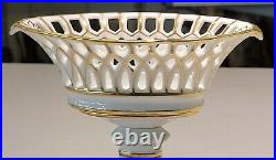 Vintage Old Paris-Style Corbeille Reticulated Basket Gold & White