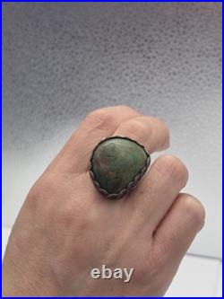 Vintage Old Pawn Handmade Sterling Silver 925 Native American Turquoise Ring Vintage Old Pawn Handmade Sterling Silver 925 Native American Turquoise Ring