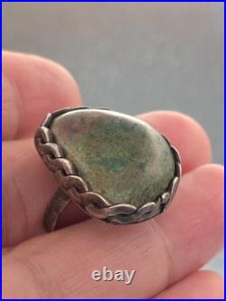 Vintage Old Pawn Handmade Sterling Silver 925 Native American Turquoise Ring Vintage Old Pawn Handmade Sterling Silver 925 Native American Turquoise Ring
