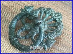 Vintage Old Rare Victorian Style Brass Door Knocker Handle Old Rich Patina